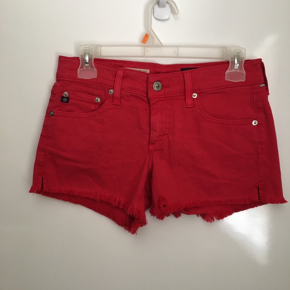 AG Adriano Mary Jane Red Denim Short